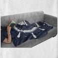 thumbnail image 6 of Vintage Boat Soft Flannel Fleece Blanket, Nautical Steering Wheel Grunge Textured Marine Sailing Journey Graphic, Cozy Plush for Indoor and Outdoor Use, 60" x 80", Night Blue White, by Ambesonne, 6 of 6