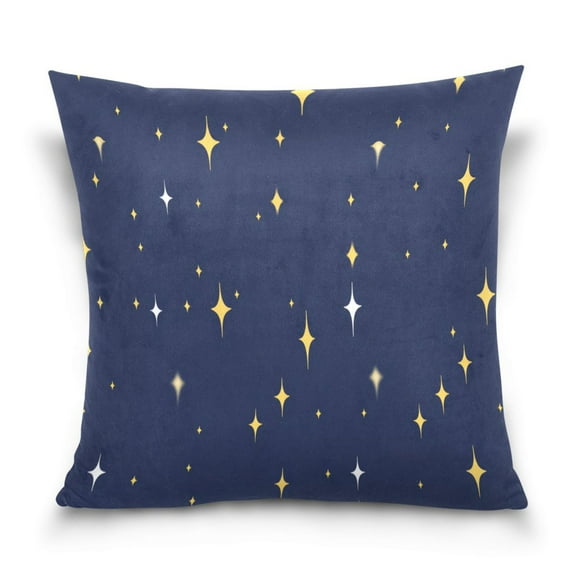 Starry Night 16x16 Inch Plush Velvet Pillowcase Double Sided Print, Hidden Zipper