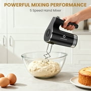 LINKChef Hand Mixer, powerful Electric Handheld Mixer, 5 Speed Electric Mixers for Kitchen (Black)