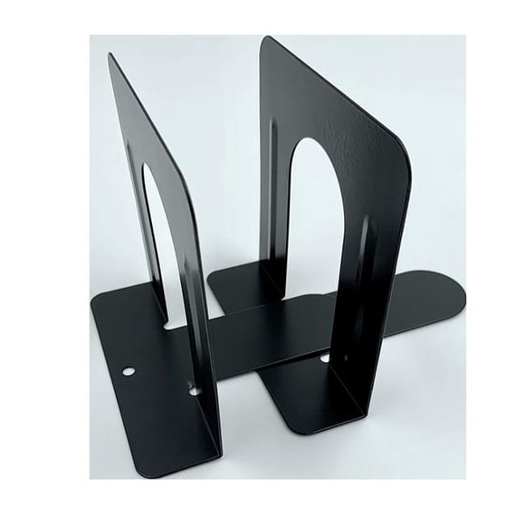 Huron HASZ0038 5 in. Steel Non-Skid Bookends, Black - Pack of 2