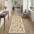thumbnail image 4 of 5x7 Washable Rug Non Slip Low Pile Lightweight Area Rugs for Living Room Bedroom, Indoor Print Pattern Modern Farmhouse Decor, Wild Floral Dusty Blush, 4 of 5