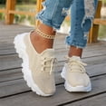 thumbnail image 4 of Womens Orthopedic Sneakers Comfortable Mesh Lace up Sports Shoes Breathable Wedge Platform Casual Walking Shoes Lightweight Arch Support Anti-Slip Sneakers for Outdoor Running Gym(Beige, 5.5), 4 of 4