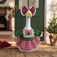 thumbnail image 5 of AZXY Christmas Porch Goose Outfit, 23" Holiday Party Costume Set for Porch Goose, Goose Clothes for Cement Goose, Goose Clothing for Goose Statue, Festive Winter Outdoor Decor for Yard Lawn Garden, 5 of 7