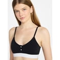 thumbnail image 4 of No Boundaries Women's Cotton Jersey Triangle Bralette w/Buttons Sizes XS-XXXL, 4 of 5