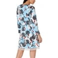 thumbnail image 2 of Alfani Womens Illusion Trim Shift Dress, Blue, 8, 2 of 4