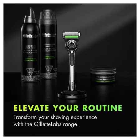 GilletteLabs Exfoliating Bar Razor (1 Count + Handle) with Gillette Foamy Regular Shaving Foam, 2 oz