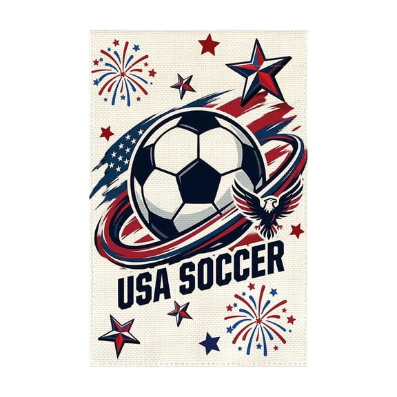 Soccer Garden Flag 12x18 Inch Double Sided Polyester Football Supporters Flag for Soccer Fans Gifts America Game Day Sport Season Yard Outdoor Flag