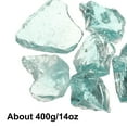 thumbnail image 3 of Uxcell Fire Glass for Fire Pit, 1.18"-1.97" High Luster Reflective Glass Rocks, Light Blue, 3 of 5
