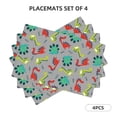 thumbnail image 2 of Placemats Set Of 4 / 6, Cute Dinosaur Placemats For Dining Table Indoor/Outdoors Heat Resistant Washable Placemats 18" X 12", 2 of 8
