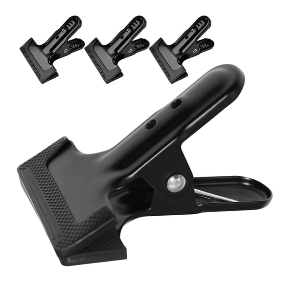 OUNONA Photography Backdrop Clamps, Black, Cold Rolled Steel, Professional, Multiple Uses, 4Pcs