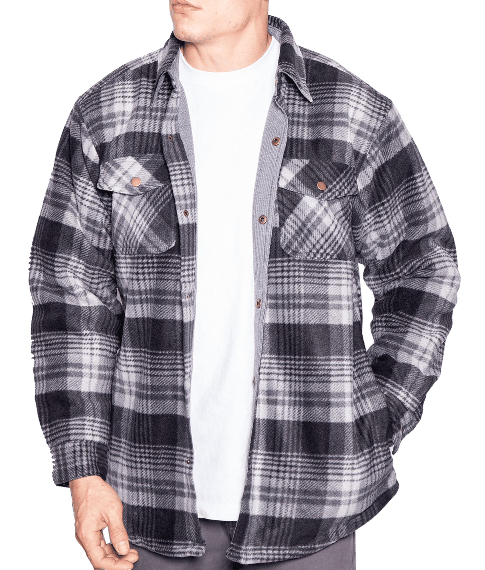 Flannel Shirt Jackets for Men Big And Tall Heavy Quilted Thermal Lined