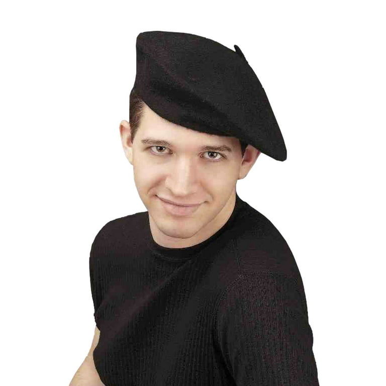 French Beret Black Hat Costume Accessory French Beret Black Hat Costume Accessory