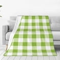 thumbnail image 1 of Balery White Green Plaid Manta de Felpa Suave y Acogedora – Cobija de Franela Aterciopelada para Cama, Lavable y Cálida para Sofá, Mascotas, Transpirable-50"x40", 1 of 7