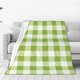thumbnail image 1 of Balery White Green Plaid Manta de Felpa Suave y Acogedora – Cobija de Franela Aterciopelada para Cama, Lavable y Cálida para Sofá, Mascotas, Transpirable-50"x40", 1 of 7