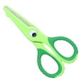 thumbnail image 2 of Round-Tip Craft Scissors, Safety Decorative Cutters, Green, Safety Scissors With Round Blunt Tips And Decorative Edge, Blue Colored Handles For Easy Grip, Ideal For sch○○l And Craft Projects, 2 of 7