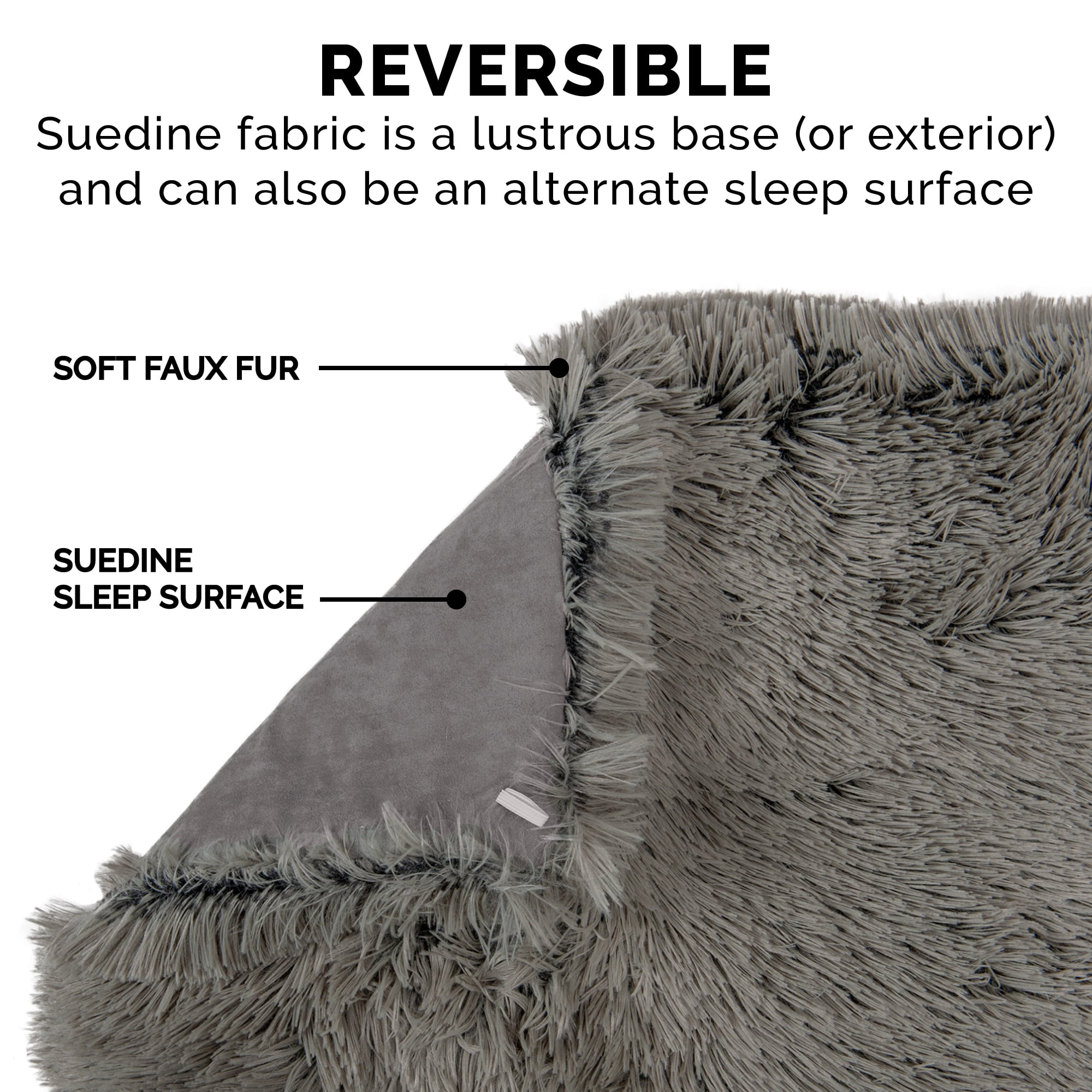 FurHaven | Convertible Self-Warming Cuddle Pet Mat & Bed for Dogs & Cats, Gray, Large