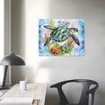 thumbnail image 3 of Nawypu Canvas Wall Art Bathroom Coastal Decor Sea Turtle Canvas Picture Framed Ocean Beach Theme Seascape Artwork Green Blue Nautical Sealife Animal Starfish Coral Conch Seaweed Canvas Print, 3 of 4