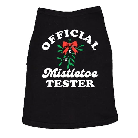Official Mistletoe Tester Dog Shirt Funny T Shirts Sarcastic Christmas Party Tee For Puppies