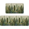 thumbnail image 3 of safarsa Green Kitchen Rugs and Mats with Rubber Backing Non Skid Washable,2 Pieces Kitchen Mats for Floor Runner Rugs Standing Mat Set (17" Wx30 L+17" Wx 47" L Cactus), 3 of 6