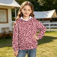 thumbnail image 3 of Spazoro Girls Hooded Sweatshirt with Pockets, Warm Leopard Print Long Sleeve Drawstring Hooded Neck Pullover Tops Casual Hoodies for School Pink Size 9, 3 of 8