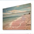 thumbnail image 2 of Designart "Pink Simplicity Beach Landscape I" Landscapes Print on Natural Pine Wood, 2 of 5