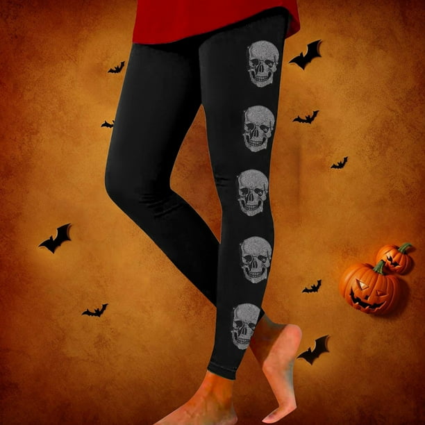 WILLBEST Leggings Ajustados Con Estampado Brillante de Halloween Para Mujer, de Cintura Alta, Para Yoga, Fitness, Levantamiento de Pesas, Tela Suave y Elástica Cómoda. Extra Grande