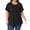Black, variant on OutfitShow Plus Size Womens Tops Crew Neck Casual Tunic Short Sleeve Shirts Floral Blouses Loose Summer Tops