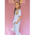 thumbnail image 4 of Arshiner Pajamas for Girls Short Sleeve Long Pants Outfit 2 Piece Sleepwear Button Pjs Sets, 4 of 5
