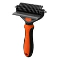thumbnail image 2 of Pet Dematting Comb, Double Sided Dog Cat Grooming Brush with Stainless Steel Blades, Undercoat Rake for Long Hair Mat Removal, 2 of 9