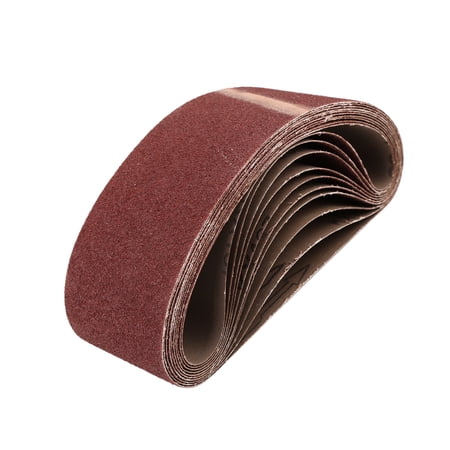 Unique Bargains 10 Pcs 3x21  Sanding Belts 80 Grit Aluminum Oxide Sanding Belt Sandpaper for Metal Wood Grinding