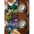 thumbnail image 5 of Table Runner 36 Inch Long - Abstract Colorful Wood GrainDecorative Table Scarf,Black Purple Animal FootprintsDining Table Runners for Wedding Party Kitchen Dining Tables, 5 of 7