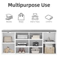 thumbnail image 5 of Shoe Storage Bench, 10 Cubbies Shoe Bench, Storage Entryway Bench with Removable Cushion, Space Saving Storage Shoe Rack Bench, 41 x 12 x 16.75 Inches 41" White, 5 of 8