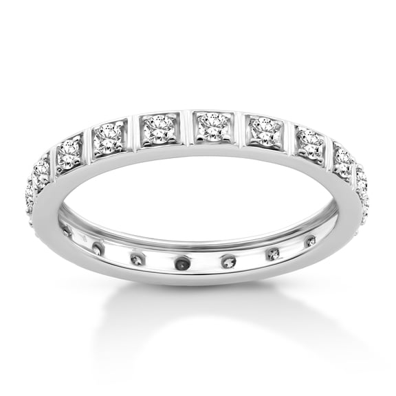 ARAIYA FINE JEWELRY Sterling Silver Diamond Eternity Band Ring (1/2 cttw, I-J Color, I2-I3 Clarity), Size 7