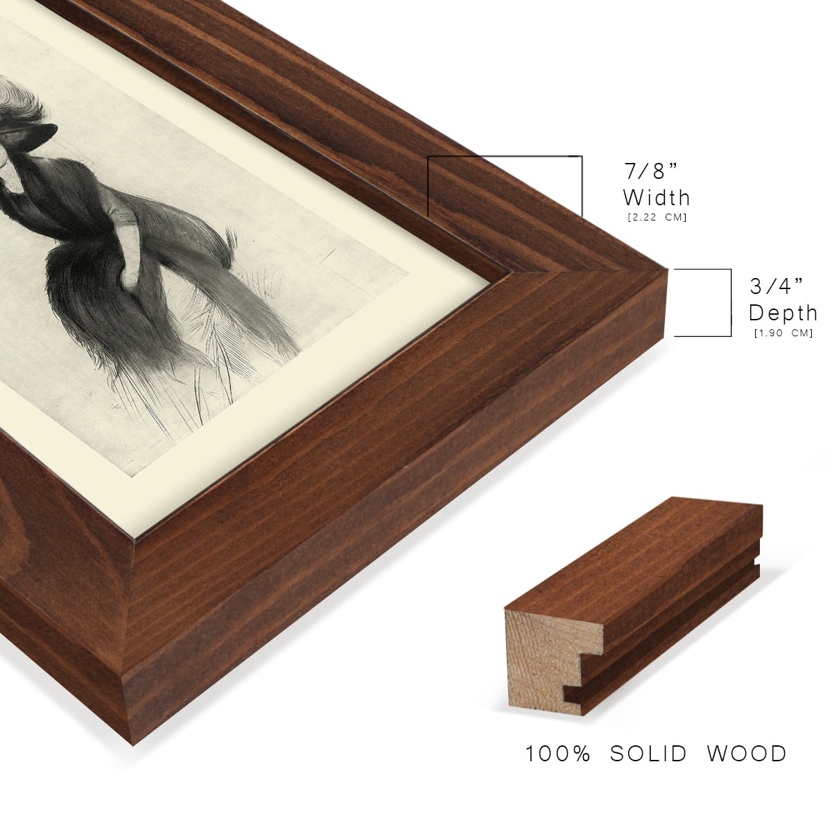 Feather Hat II -Framed Print w/glass-Chestnut
