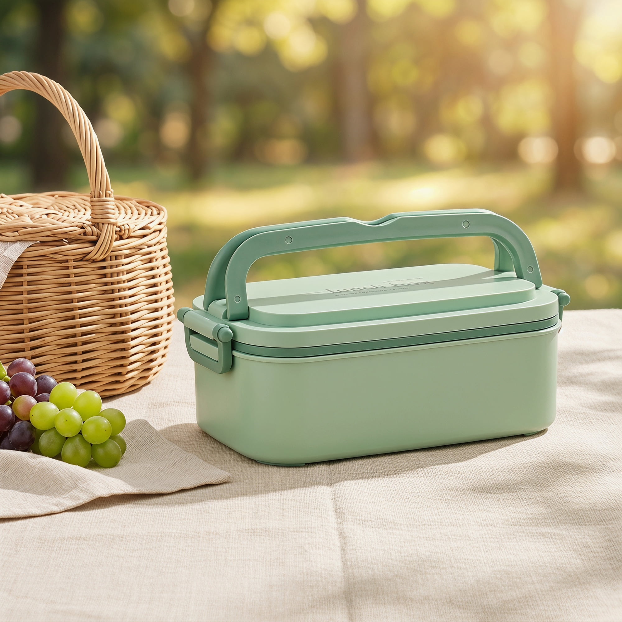 Unique Bargains 316 Stainless Steel Leak-Proof Meal Prep Bento Box Green-1 Layer