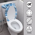 thumbnail image 3 of HELLHERO Floral Design Toilet Lid Seat Cover Set & Toilet Lid Cover and Toilet Tank Lid Cover with Adjustable Polyester Fabric for Washable, Stays in Place, 3 of 8