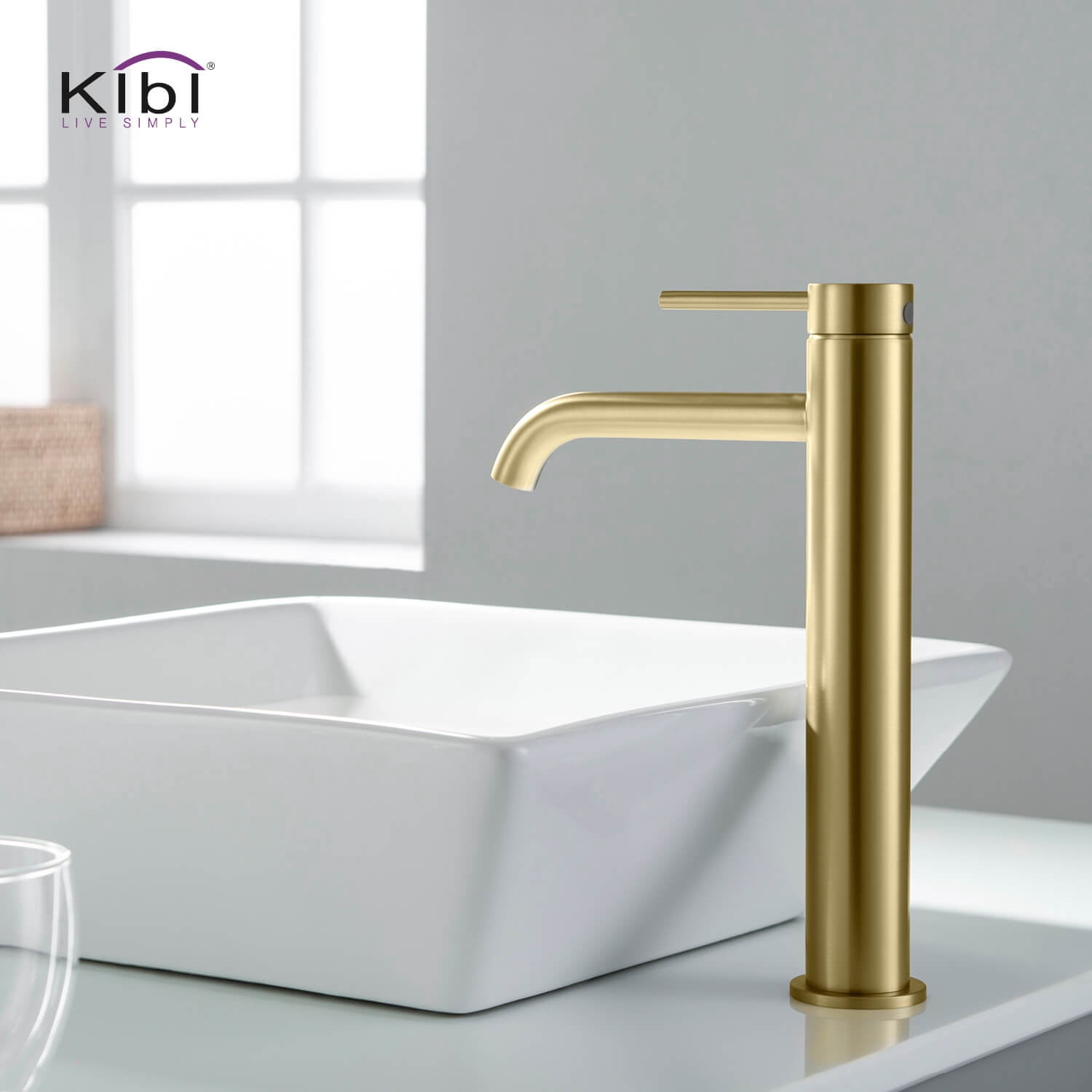 Kibi Circular Single Handle Bathroom Vessel Sink Faucet