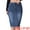 Dark Blue, variant on Unique Bargains Women's Denim High Waist Raw Hem Pockets Pencil Skirt S Blue