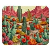 Gobi Cacti Mouse Pad with Non-Slip Rubber Base, Square Mousepad Laptop Protector Writing Pads Computer Gaming Mouse Mat Desk Pad for School Office Home 8.3'' x 9.8''