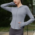 thumbnail image 6 of Delliss Womens Sun Protection Hoodie Jacket Full Zip Thumb Hole Slim Fit Clothing, 6 of 7