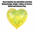 thumbnail image 2 of Heart Squishy Toy with Glitter and Slow Rising Design, Single, Yellow, for Relaxation and, 2 of 3