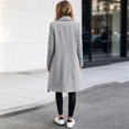 thumbnail image 4 of Leidass Womens Mid Length Wrap Coat Shawl Lapel Open Front Self Tie Waist Belt Long Sleeve Solid Casual Outerwear Gray M, 4 of 4