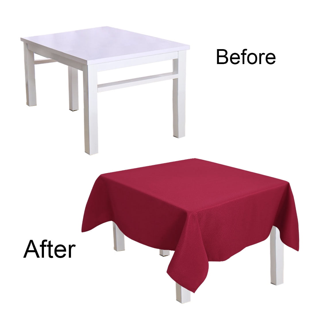 Unique Bargains Square Tablecloth Polyester Table Cover for Wedding Picnic 55" x 55" Red