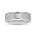 thumbnail image 4 of Men's Tungsten Satin Center Double Grooved 8MM Wedding Band - Men's Ring, 4 of 5