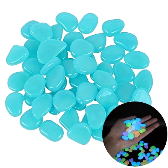 Colorful Glow-in-the-Dark Garden, Glow At Night Pebbles for Outdoor Fish Tank Rocks Aquarium Gravel Luminous Stones