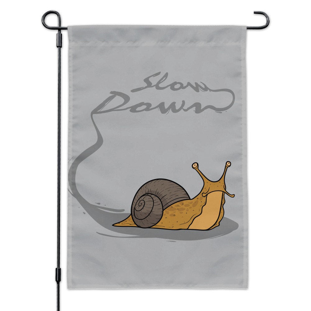 Snail Trail Slow Down Garden Yard Flag