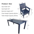 thumbnail image 2 of Innovaze Polywood Patio Dining Set, HIPS Outdoor 70.9-Inches Dining Table and Ladder Back Chairs, with Umbrella Hole, Weather Resistant (Navy Blue, 5 Piece), 2 of 9