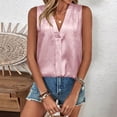 thumbnail image 6 of Ahabrexf Party Tops for Women Solid Color V Neck Sleeveless Casual Top 95% Polyester 5% Spandex 1Pc, 6 of 6