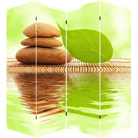 Pebble Stone Art 4 Panel Canvas Room Divider