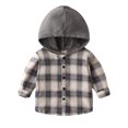 thumbnail image 1 of Gibobby Camisa Moda Niños Camisa con capucha de invierno de manga larga para niños pequeños, abrigo, prendas de vestir para bebés, ropa a cuadros Begie(A, 4-5 Años), 1 of 5